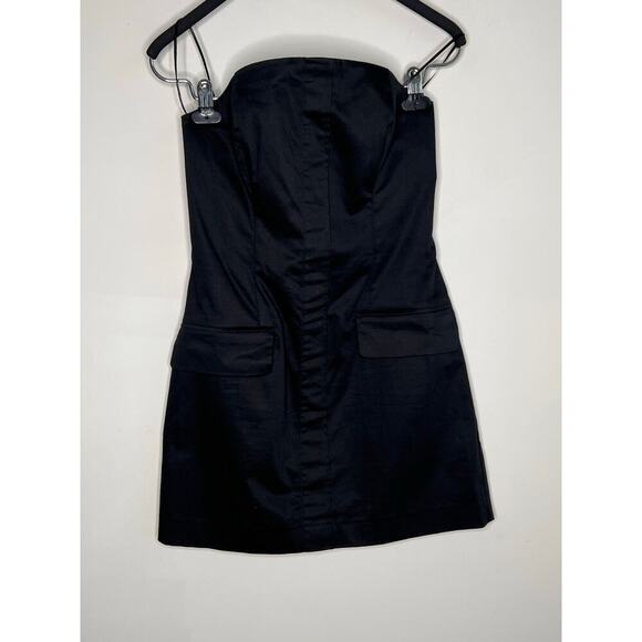 Maeve by Anthropologie Strapless Poplin Blazer Mini Shift Dress Black Women's XS - Picture 4 of 10